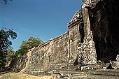 Angkor Thom - the South Gate and wall enclosure - detail of the elephant trunk forming a pillar  